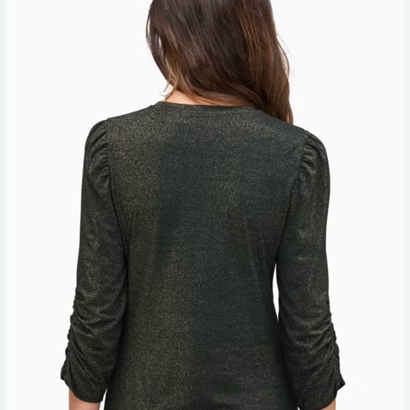Kate Spade New York Metallic Jersey 3/4 Sleeve Top | Size M | Like New - Picture 2 of 6